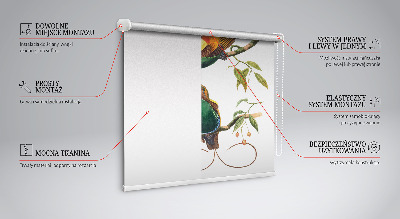 Fensterrollo mit Vögeln auf einem Ast