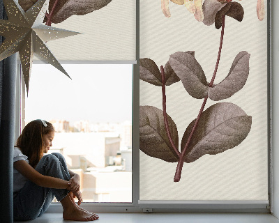 Fensterrollo innen herabfallende Blume
