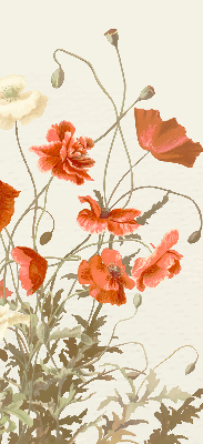 Rollo Fenster mit Mohnblumen