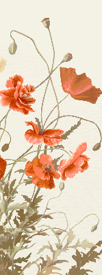 Rollo Fenster mit Mohnblumen