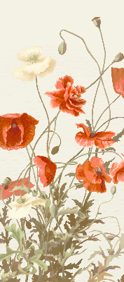 Rollo Fenster mit Mohnblumen