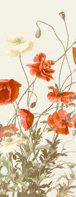 Rollo Fenster mit Mohnblumen