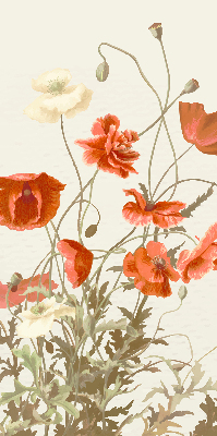 Rollo Fenster mit Mohnblumen