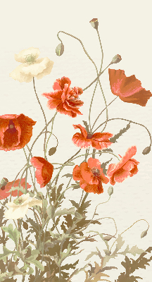 Rollo Fenster mit Mohnblumen