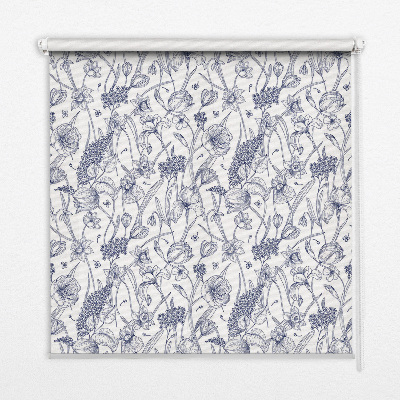 Fensterrollo innen mit Wildblumenmotiv