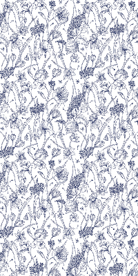 Fensterrollo innen mit Wildblumenmotiv
