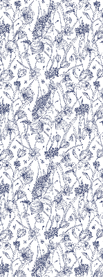 Fensterrollo innen mit Wildblumenmotiv