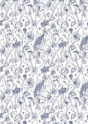 Fensterrollo innen mit Wildblumenmotiv
