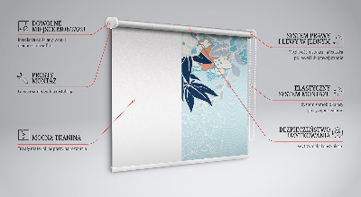 Fensterrollo mit Motiv Reiher in Blumen