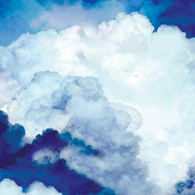 Fensterrollo in Wolken-Optik