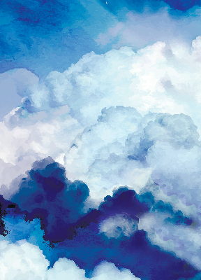Fensterrollo in Wolken-Optik