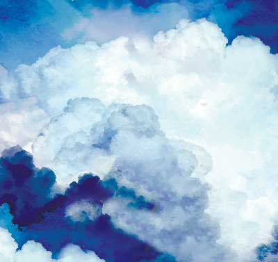 Fensterrollo in Wolken-Optik