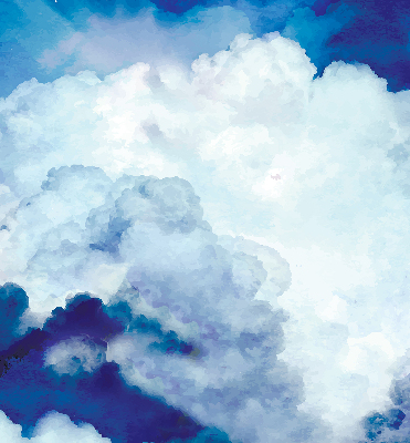 Fensterrollo in Wolken-Optik