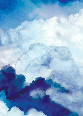 Fensterrollo in Wolken-Optik