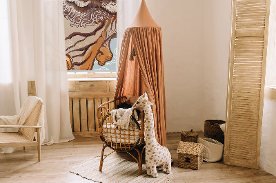 Rollo fenster mit Tiger in Blumenmotiv