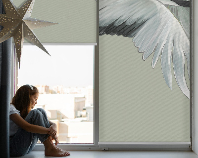 Fensterrollo mit Motiv Kranich im Flug