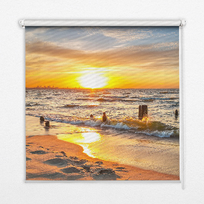 Rollo lichtundurchlässig mit Motiv Sonnenuntergang in warmen Farben