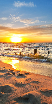 Rollo lichtundurchlässig mit Motiv Sonnenuntergang in warmen Farben