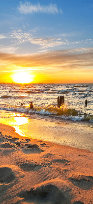 Rollo lichtundurchlässig mit Motiv Sonnenuntergang in warmen Farben