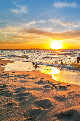 Rollo lichtundurchlässig mit Motiv Sonnenuntergang in warmen Farben
