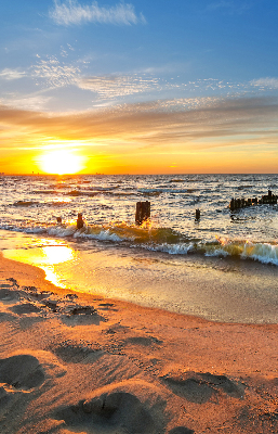 Rollo lichtundurchlässig mit Motiv Sonnenuntergang in warmen Farben