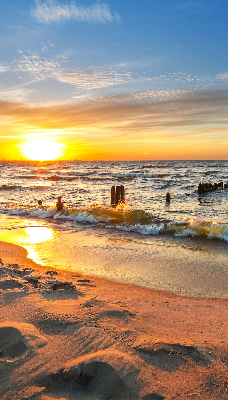 Rollo lichtundurchlässig mit Motiv Sonnenuntergang in warmen Farben