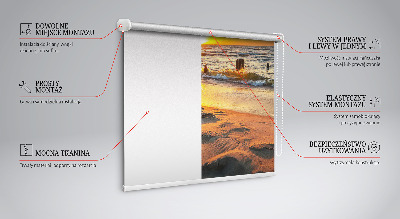 Rollo lichtundurchlässig mit Motiv Sonnenuntergang in warmen Farben
