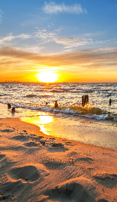 Rollo lichtundurchlässig mit Motiv Sonnenuntergang in warmen Farben