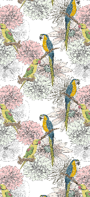 Verdunkelungsrollo mit Motiv von Papageien auf einem Ast