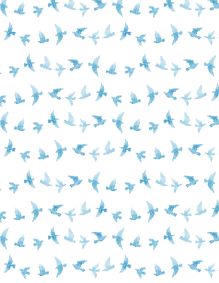 Fenster Rollo mit blauem Vogelmotiv