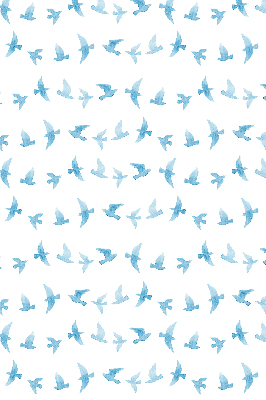 Fenster Rollo mit blauem Vogelmotiv