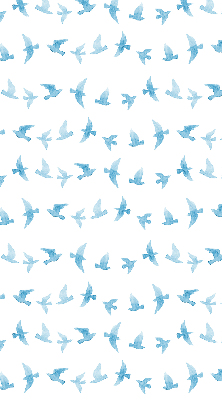 Fenster Rollo mit blauem Vogelmotiv