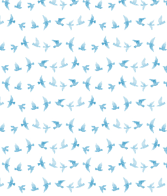 Fenster Rollo mit blauem Vogelmotiv