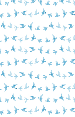 Fenster Rollo mit blauem Vogelmotiv