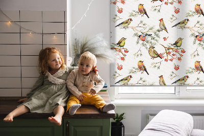 Fenster Rollo mit Vögeln auf Zweigen