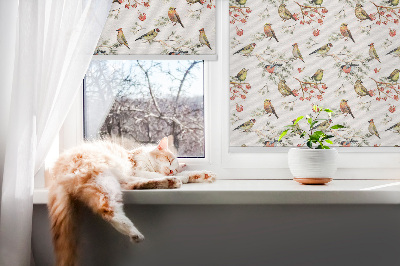 Fenster Rollo mit Vögeln auf Zweigen