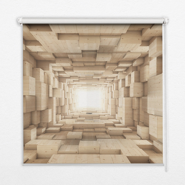 Verdunkelungsrollo mit 3D-Holzoptik