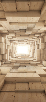 Verdunkelungsrollo mit 3D-Holzoptik