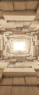 Verdunkelungsrollo mit 3D-Holzoptik
