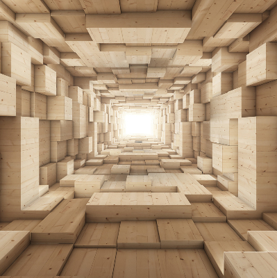 Verdunkelungsrollo mit 3D-Holzoptik
