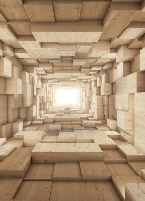 Verdunkelungsrollo mit 3D-Holzoptik