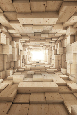 Verdunkelungsrollo mit 3D-Holzoptik