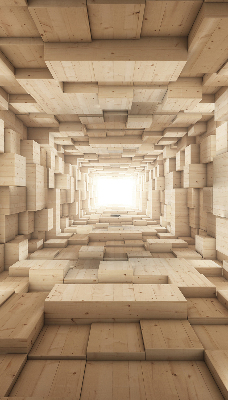 Verdunkelungsrollo mit 3D-Holzoptik