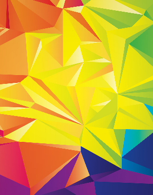 Fenster Rollo mit buntem Origami-Muster