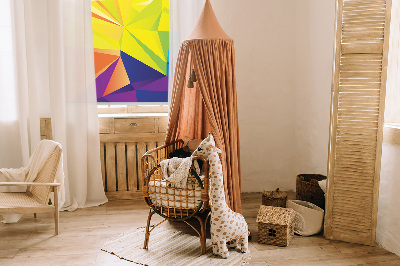 Fenster Rollo mit buntem Origami-Muster