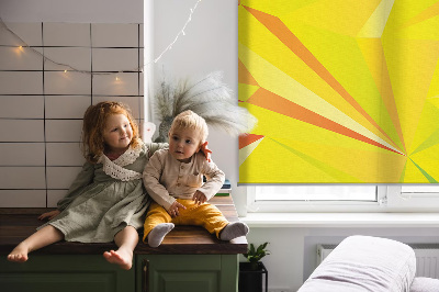 Fenster Rollo mit buntem Origami-Muster
