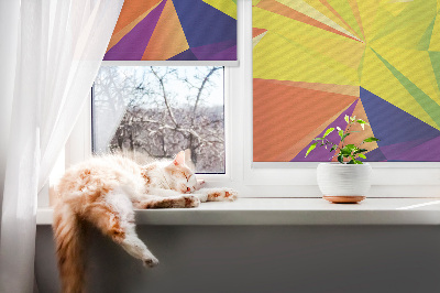 Fenster Rollo mit buntem Origami-Muster