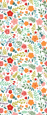 Verdunkelungsrollo mit gemaltem Blumenmuster