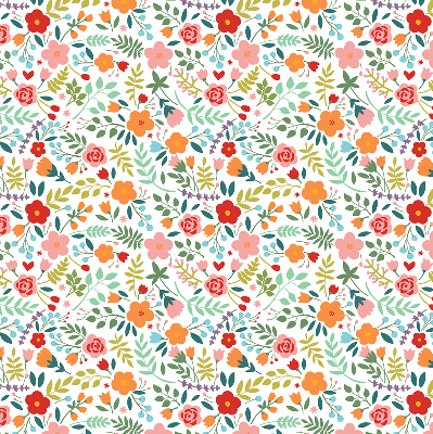 Verdunkelungsrollo mit gemaltem Blumenmuster