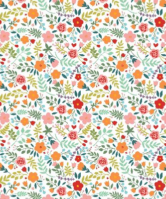 Verdunkelungsrollo mit gemaltem Blumenmuster